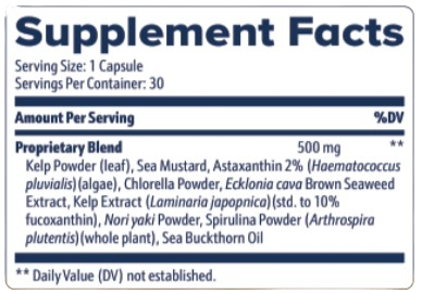 AquaPeace Supplement facts